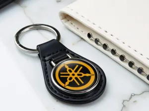 Yamaha Car Keychain Stylish Leather Glossy Look